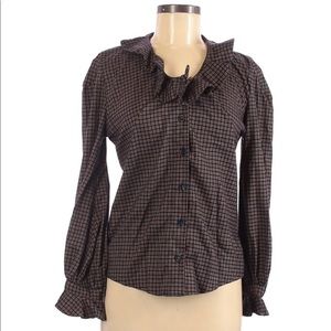 Lady Angel Medium Plaid Ruffle Blouse